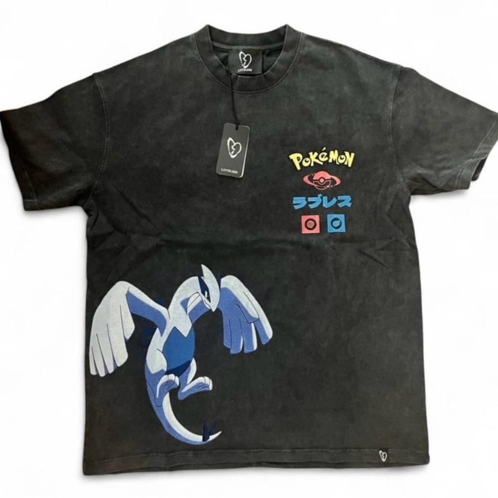 Pokémon Vintage Style graphic tee featuring Lugia, Articuno, Zapdos, and Moltres